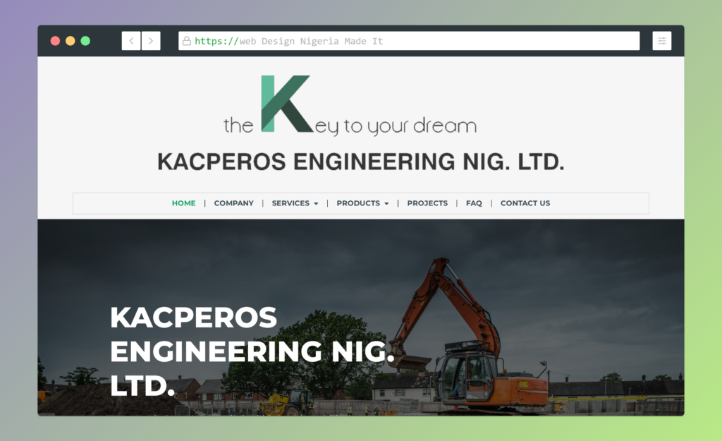 Kacperos Engineering Nigeria Limited Web Design